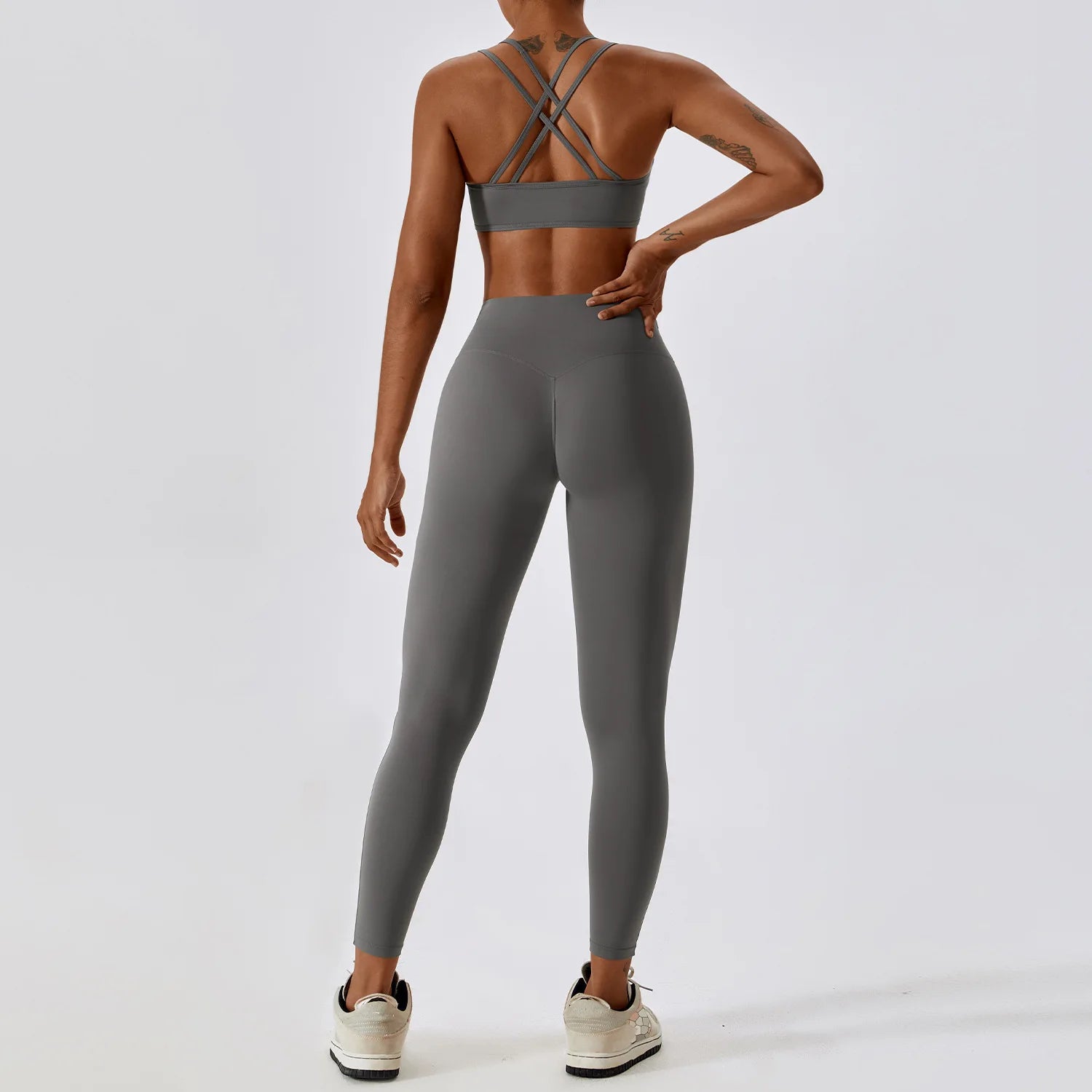 Women’s Yoga Clothing Set – Seamless 2 Piece Athletic Wear with High Waist Leggings & Top