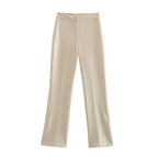 TRAFZA Women’s Pant Set – Strapless Tank Top & High Waist Straight Pants Office Lady Suit