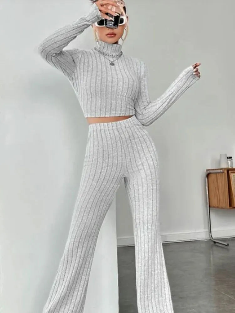 Ribbed 2-Piece Lounge Set-Blumora