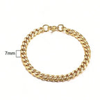 Vintage 18K Gold Plated Stainless Steel Chain Bracelet – Unisex Fashion Jewelry Gift