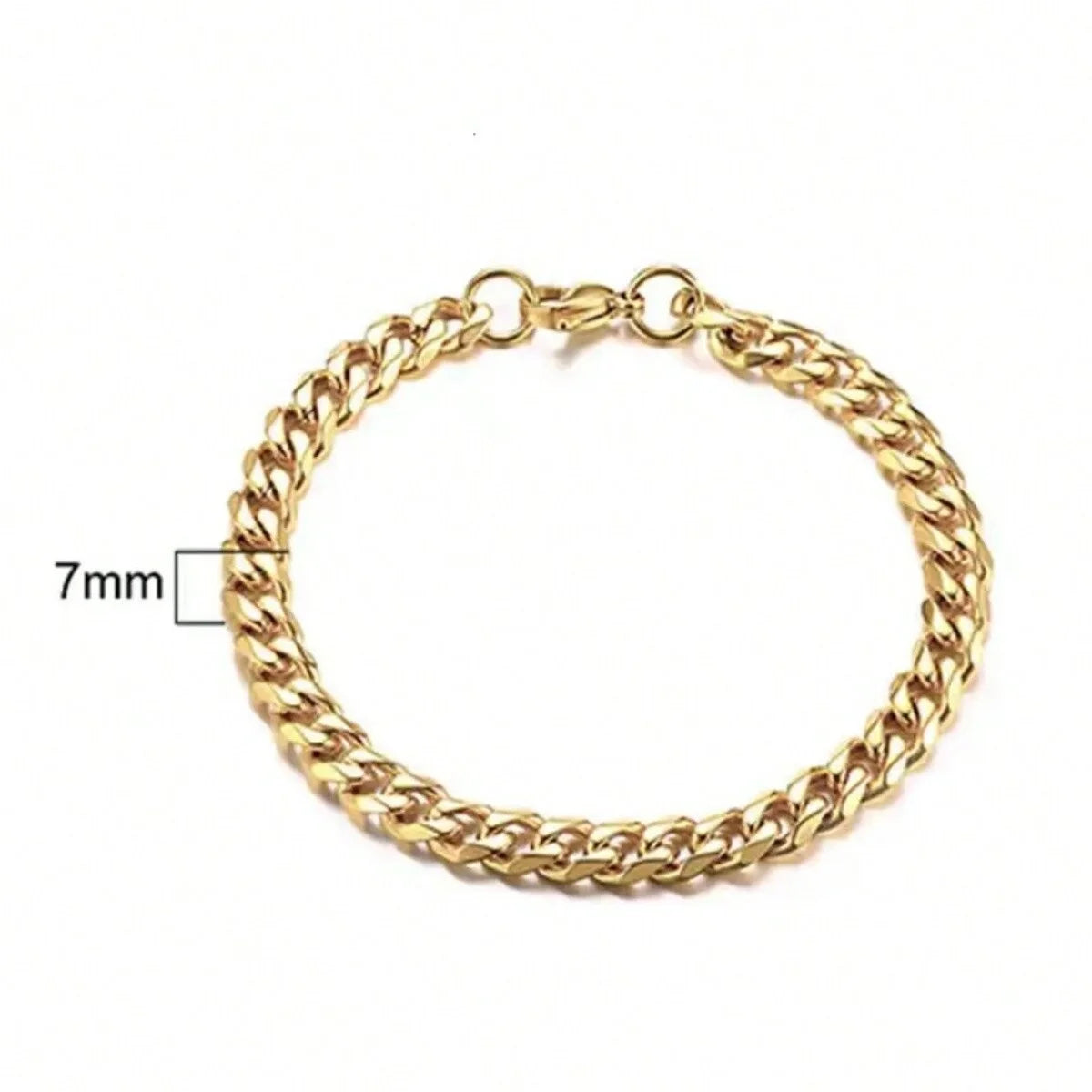 Vintage 18K Gold Plated Stainless Steel Chain Bracelet – Unisex Fashion Jewelry Gift