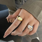 Simple Smooth Metal Heart Ring – Unisex Trendy Jewelry